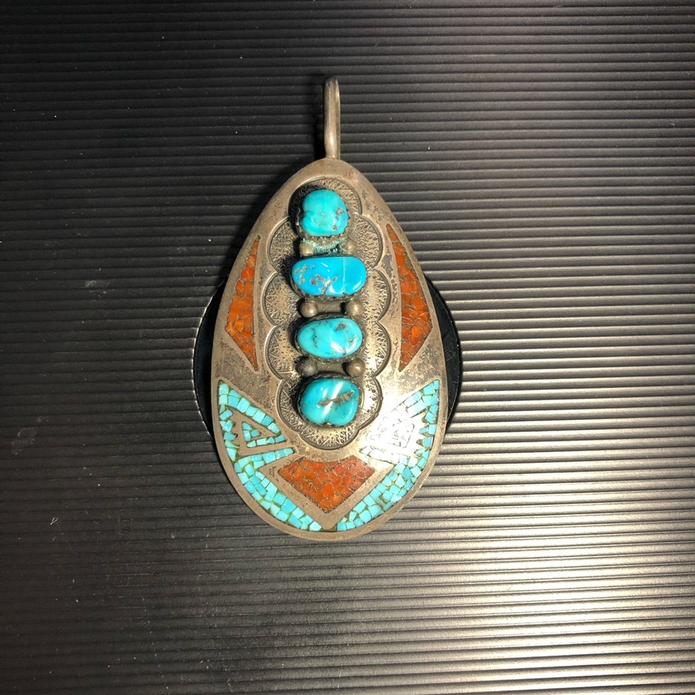 Navajo Native Jade Necklace Pendant